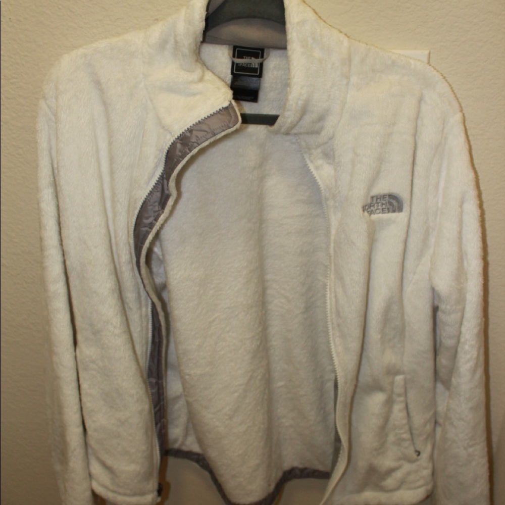 White Fleece North Face Jacket